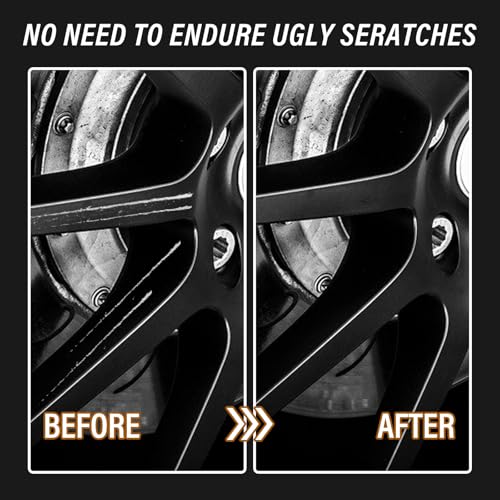 cocomfix طقم إصلاح حواف العجلات، طلاء لمسة نهائية باللون الأسود غير اللامع، طقم إصلاح خدوش العجلات، إصلاح خدوش الحواف بسرعة، خدوش الأرصفة والأضرار السطحية، طلاء حواف باللون الأسود العالمي - Image 4