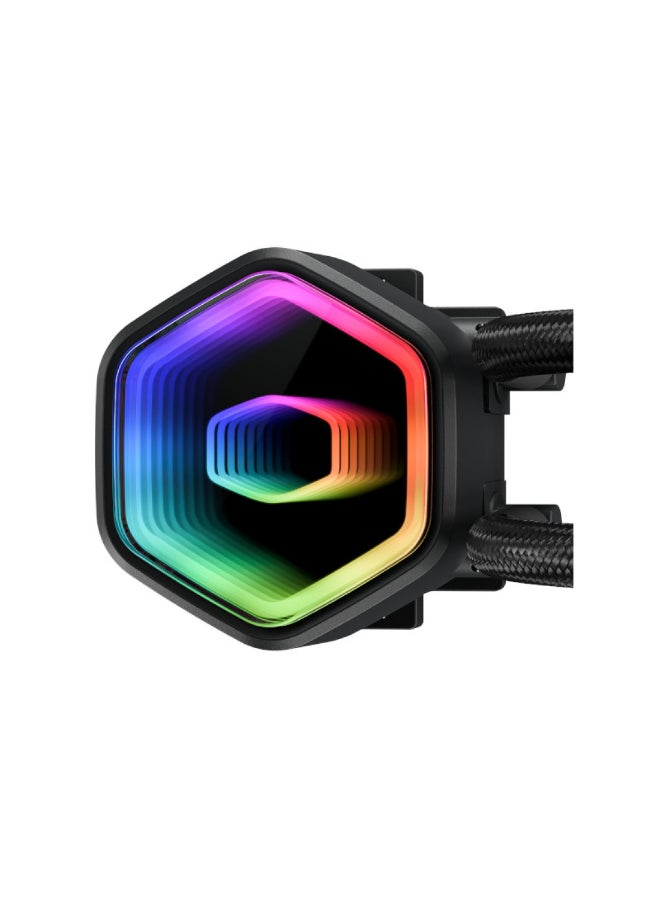 COOLER MASTER MasterLiquid 360 Core II ARGB AIO Liquid CPU Cooler, 360mm Radiator with 3Ã MF120 ARGB Fans, G9R Dual-Chamber Pump with Infinity Mirror ARGB, 400mm Sleeved Tubing with Tube Clips, Intel LGA1851/1700/1200/115x & AMD AM5/AM4, Includes CryoFuze Thermal Paste - Image 3