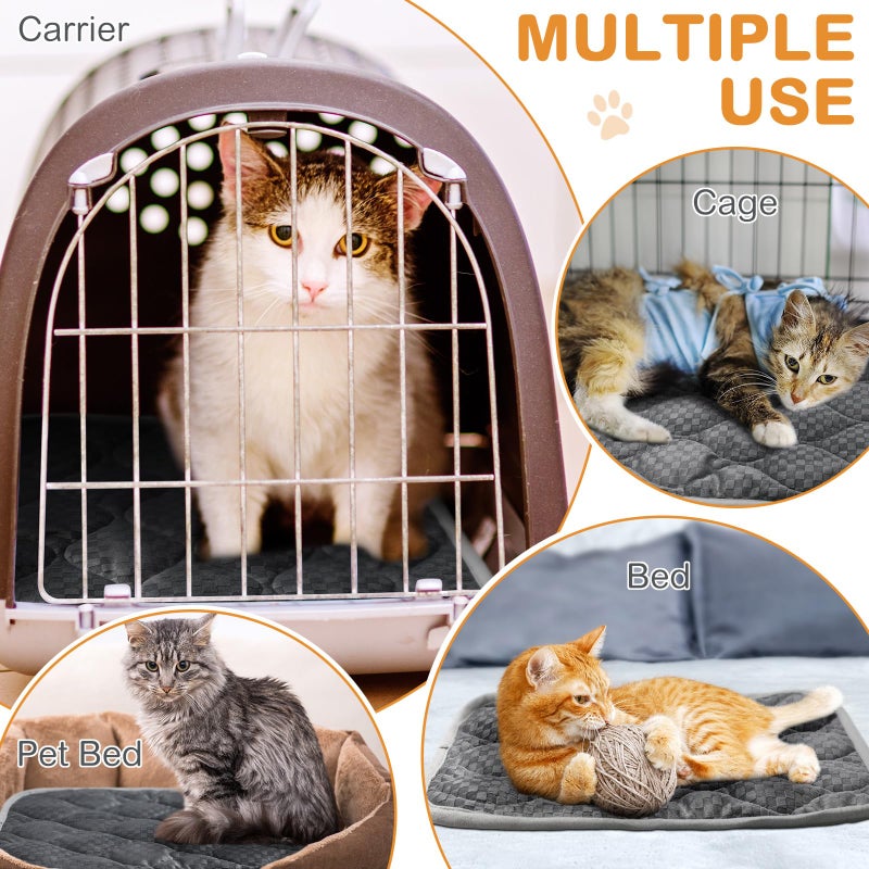 Tujoe 4 Pack Self Warming Cat Mat Self Heating Cat Pad Warm Thermal Pet Bed Washable Dog Crate Pad Body Heat Dog Bed Mat Blanket Non Slip Bottom for Outdoor Indoor Pets(Grey,16 x 20 Inch) - Image 5