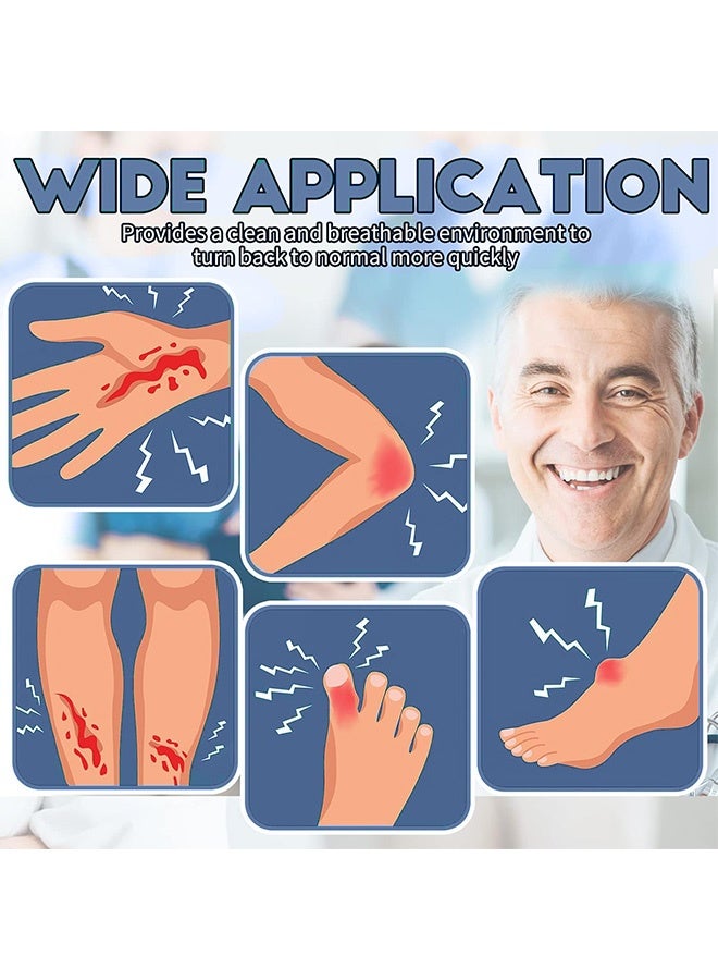 10 Pcs Waterproof Wound Care Dressings, 5.9x3.93 Inch Transparent Adhesive Bandages for Shower, Breathable Sterile Bandages for Cuts, Scrapes, Catheters & Post-Surgery Protection - Image 4