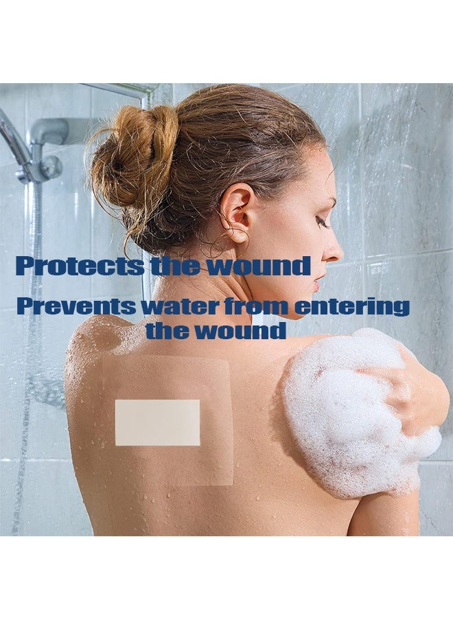 10 Pcs Waterproof Wound Care Dressings, 5.9x3.93 Inch Transparent Adhesive Bandages for Shower, Breathable Sterile Bandages for Cuts, Scrapes, Catheters & Post-Surgery Protection - Image 3