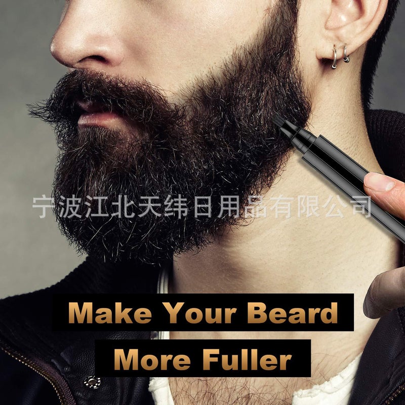 Single Large Two-In-One Double Head Four-Forked Beard Beard Pen Beard Pen Beard Filled Eyebrow Pen Without Brush - Image 4