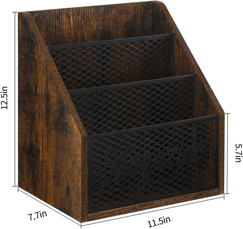 YINMIT Magazine Holder, Stepped 3 Tier Magazine Rack Floor, Magazine Storage Basket, Folder Organizer Bin for Magazines,Books,Newspapers,Tablets - Image 4