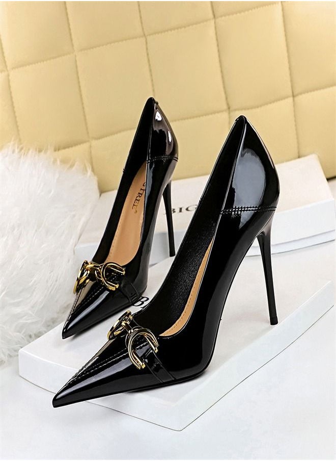 Metal Belt Buckle High-Heeled Shoes 10CM Black - pzsku/Z69B2B5FB70E7ECB7942FZ/45/_/1674375032/4a5fdb67-c5d4-47ef-afc5-35b77d97d611