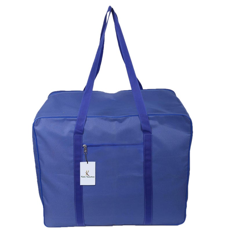 Kuber Industries Rexine 2 Pcs Jumbo Underbed Moisture Proof Storage Bag with Zipper Closure and Handle Royal Blue CTKTC6604 - Image 2