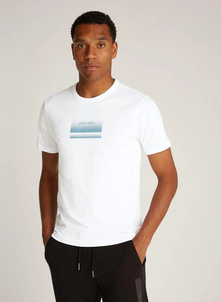 كالفن كلاين Logo Print Crew Neck T-Shirt