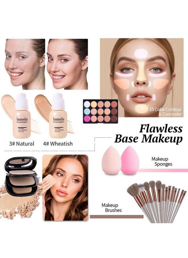 PASNOWFU - Makeup Kit for Women, Makeup Full Kit for Beginners Teens Girls, Makeup Bundle Include 30 Colors Matte & Shimmer Eyeshadow Palettes, Blush Palette, Lip Gloss Set - Image 1