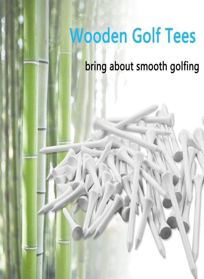 Zivisk Wooden Golf Tees 3-1/4 inch 100 Count & 1-1/2 inch 20 Count White - Image 4
