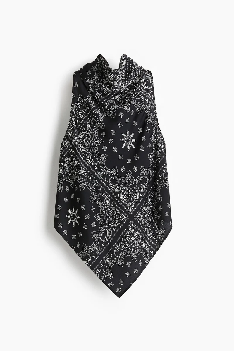 H&M Tie-neck satin top