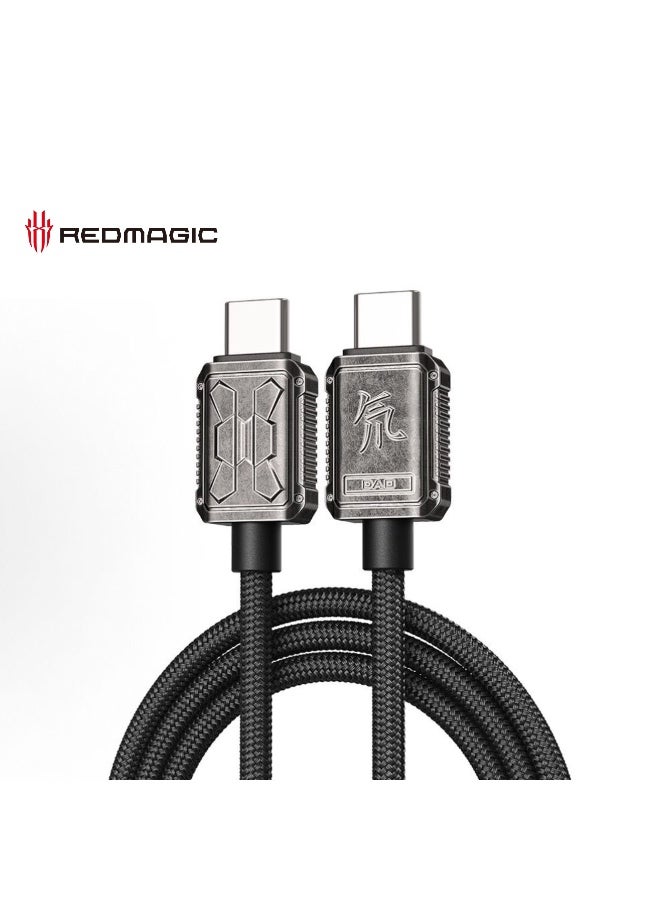 REDMAGIC Nubia REDMAGIC Original 120W Fast Charging Cable, 1.5m Metal-Braided USB-C to USB-C Charger and Data Cable with Zinc-Alloy Connectors, Built-In E-Marker Smart Chip and 480Mbps Transfer for REDMAGIC Gaming Phones, Nubia, USB-C iPhone, iPad, Samsung, Android, MacBook, Laptops and Tablets - Image 1
