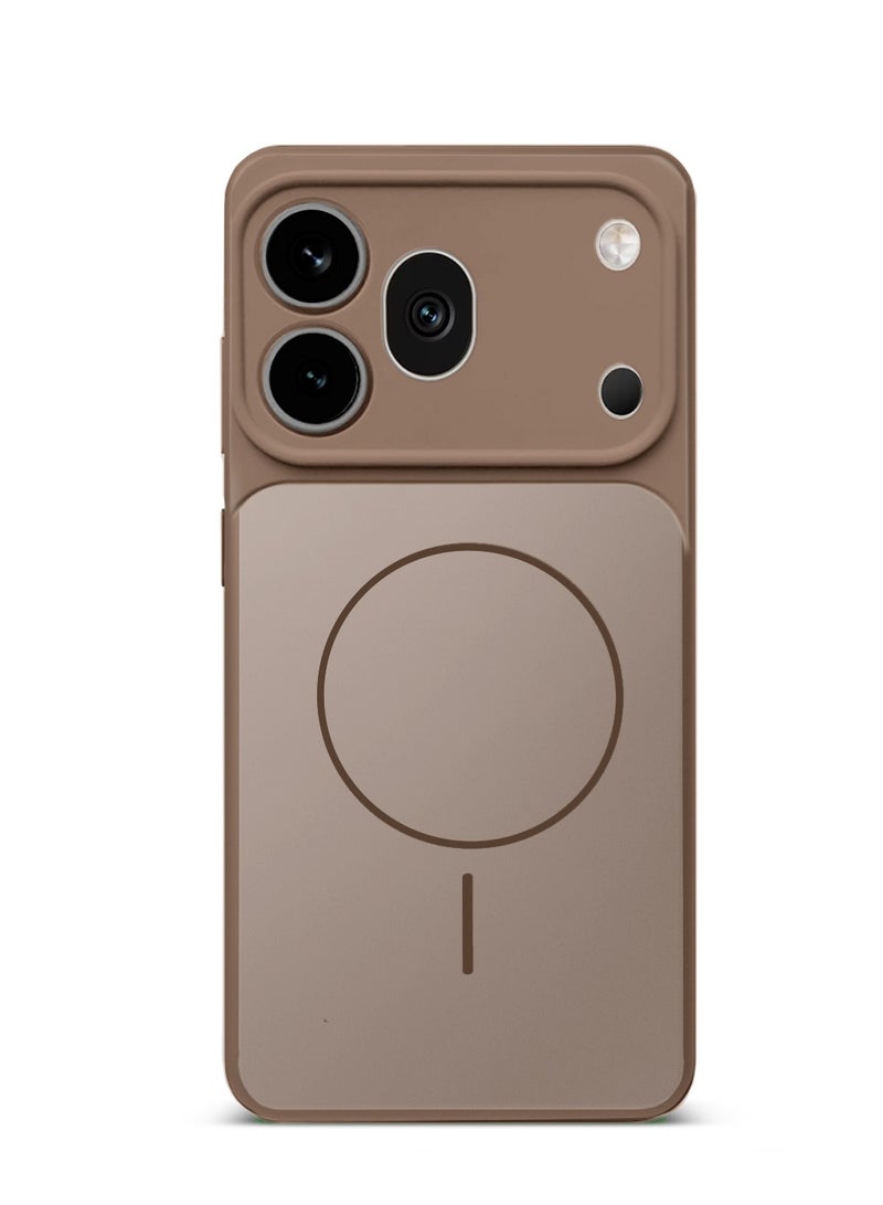 Wtech Honor 600 Pro 5G 2026 Premium Liquid Silicone Compatible With Thin Magsafe Ring Case Cover (MCMPMN) - Brown - Image 4