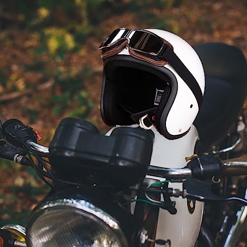 LJDJ Motorcycle Goggles,2 Pack Vintage Anti Fog Pilot PU Leather Glasses Dustproof ATV Off Road Motorbike Helmet Eyewear Protect for Ridding Motorcross Classes Aviator Goggles for Men Women Adult - Image 4
