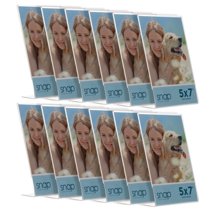 5X7 CLEAR ACRYLIC SELF STANDING FRAME SET OF 12