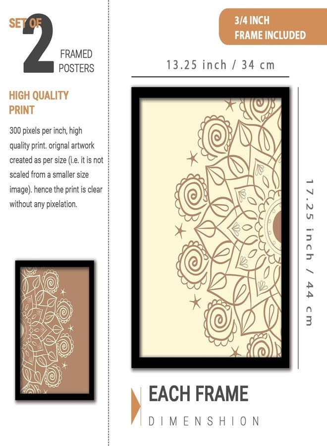 VASL™ Studio Mandala Art Wall Decor Paintings for Living Room and Home Decor - Colorful Mandala Art For Wall Decoration - Mandala Theme (13inch x 17inch, Multicolor) Set of 2 - Image 2