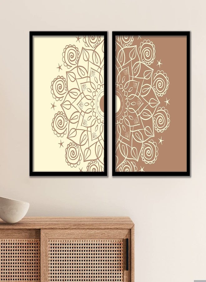 VASL™ Studio Mandala Art Wall Decor Paintings for Living Room and Home Decor - Colorful Mandala Art For Wall Decoration - Mandala Theme (13inch x 17inch, Multicolor) Set of 2 - Image 1