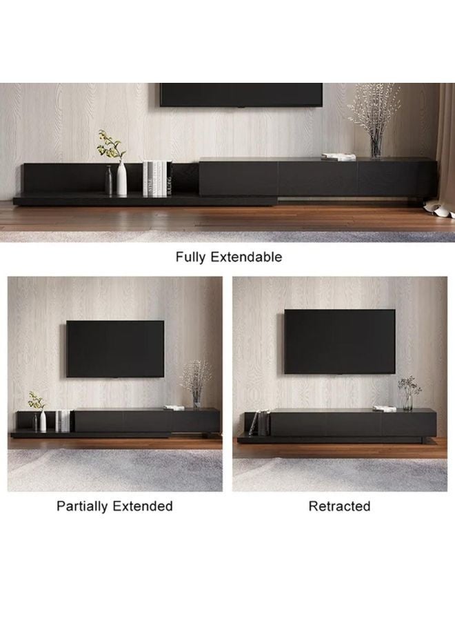 KARNAK Karnak Kayla Rectangle Wood Extendable TV Stand – Black  - Image 5