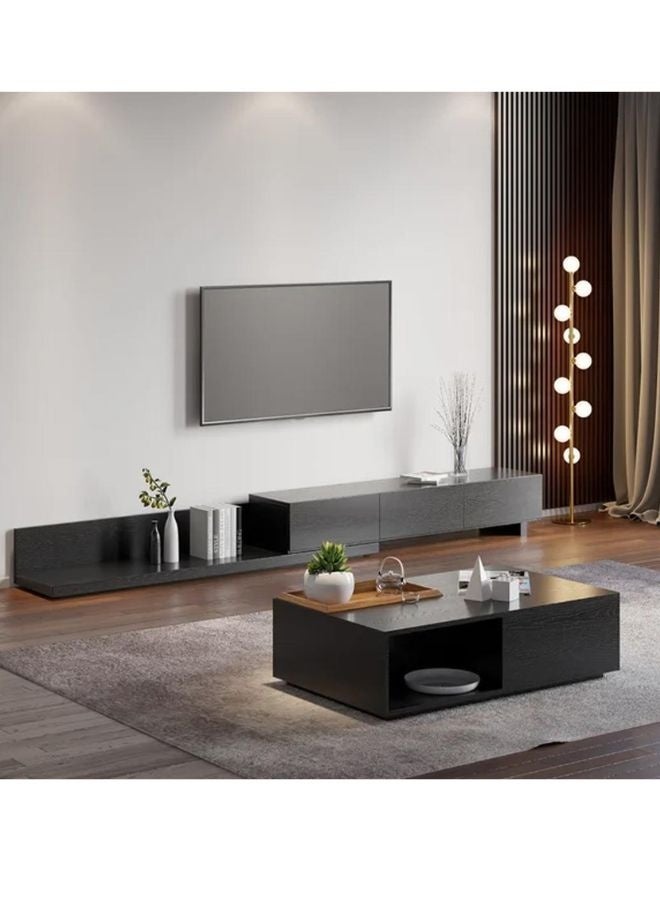 KARNAK Karnak Kayla Rectangle Wood Extendable TV Stand – Black  - Image 3