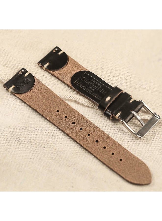 TORBOLLO Leather Watch Bands, Horween Leather Watch Strap for Men Women,18mm,20mm,22mm Quick Release Handmade Watch Strap Soft Vintage Replacement, Black, 20MM, Sports, vintage, vintage - Image 5
