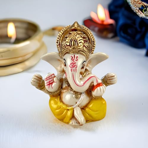 LOVENSPIRE 1 Ct Acrylic Car Ganesha Statue Idol Showpiece God of Luck and Success Ganpati Figurine for Home Decoration and Car Dashboard Housewarming Pooja Diwali Decoration - Image 1