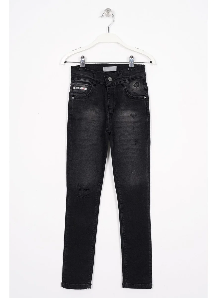 Zepkids Black Color Boy Jean Trousers