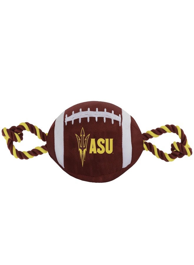 Pets First Arizona State Football Dog Toy, Tough Quality Nylon Materials, Strong Pull Ropes, Inner Squeaker, Collegiate Team Color - Image 2
