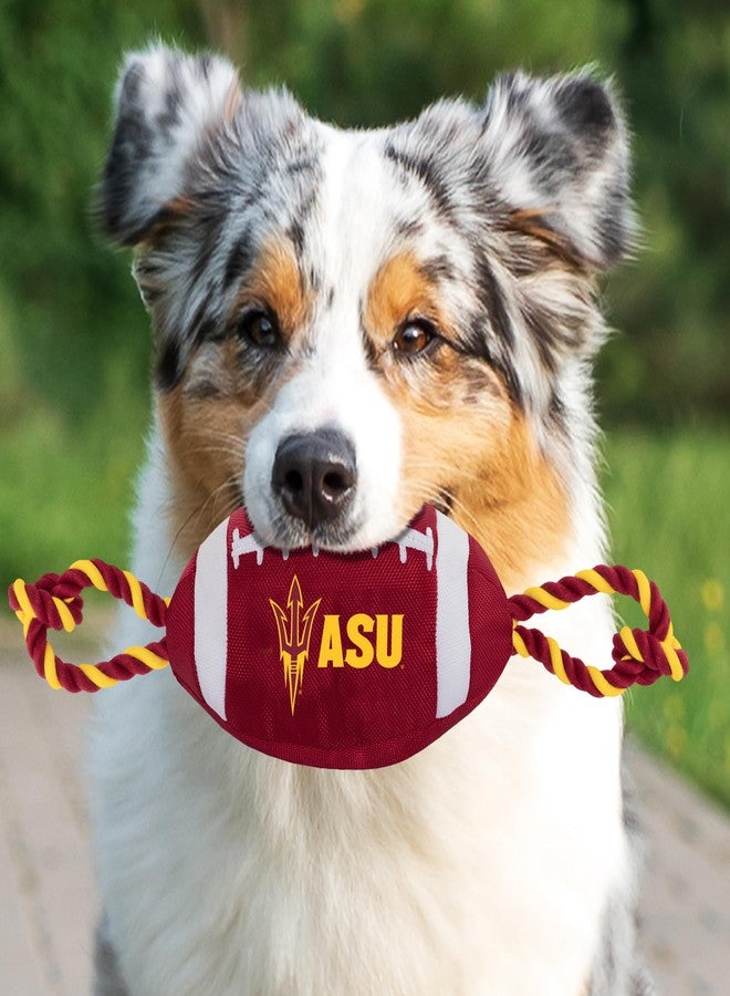 Pets First Arizona State Football Dog Toy, Tough Quality Nylon Materials, Strong Pull Ropes, Inner Squeaker, Collegiate Team Color - Image 4