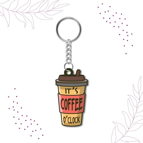 Bhai Please Coffee clock Wooden Keychain for Car, Bike, Office, Home (Pack of 1) Multicolour Key Chain with Ring | Gift for Men, Women, Girls, Boys, Him and Her - Image 3