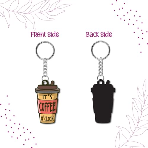 Bhai Please Coffee clock Wooden Keychain for Car, Bike, Office, Home (Pack of 1) Multicolour Key Chain with Ring | Gift for Men, Women, Girls, Boys, Him and Her - Image 4