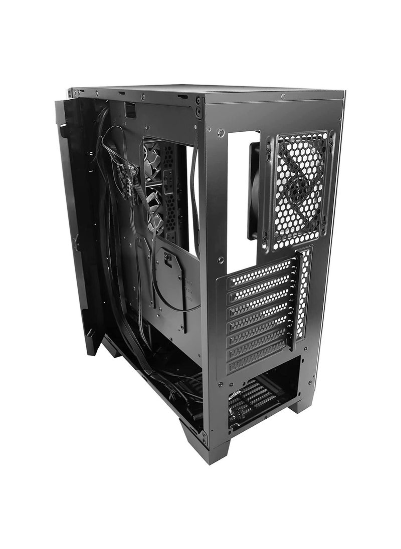 erorex - Nx Series Nx600 Mid-Tower Atx Gaming Case Tempered Glass Side Panel,Supports Up To 6 Fans 1 X 120 Mm Argb Fan Included - Image 1