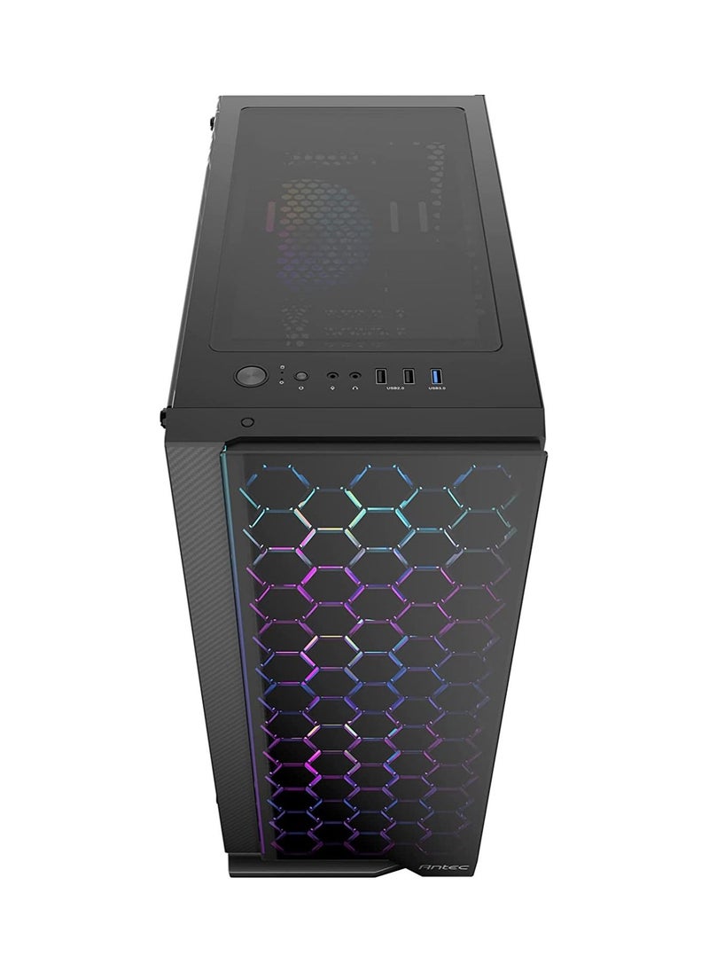 erorex - Nx Series Nx600 Mid-Tower Atx Gaming Case Tempered Glass Side Panel,Supports Up To 6 Fans 1 X 120 Mm Argb Fan Included - Image 1