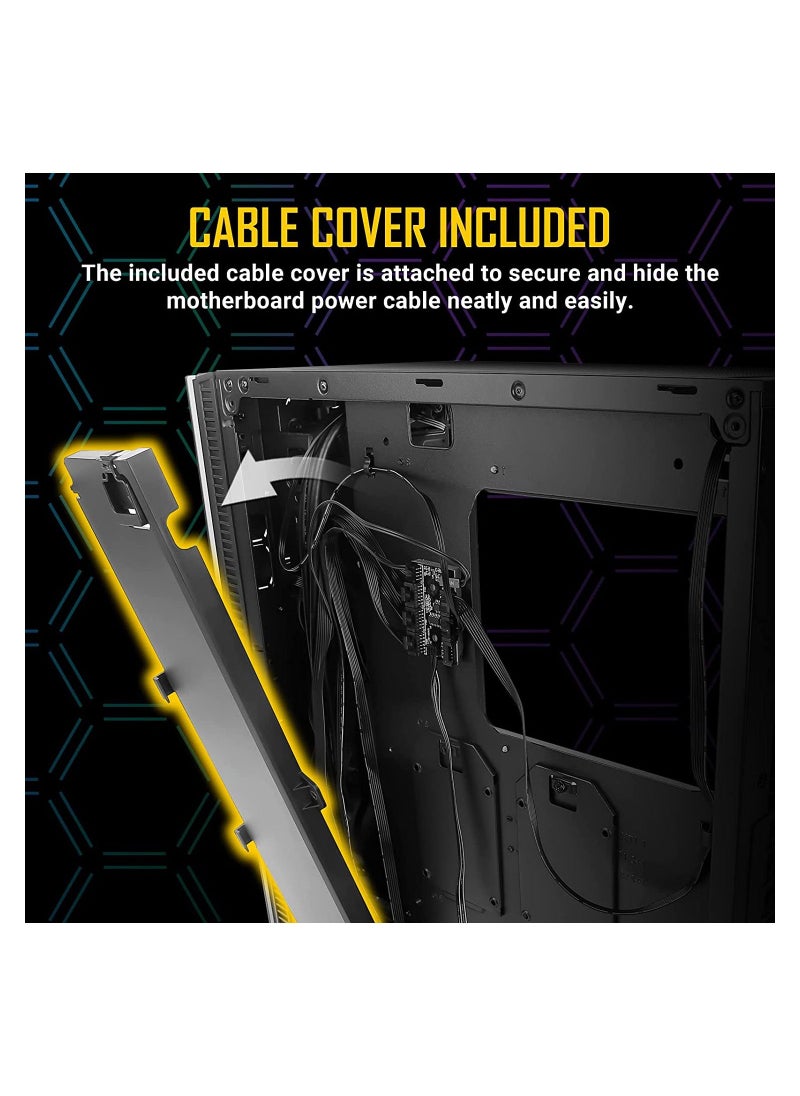 erorex - Nx Series Nx600 Mid-Tower Atx Gaming Case Tempered Glass Side Panel,Supports Up To 6 Fans 1 X 120 Mm Argb Fan Included - Image 1