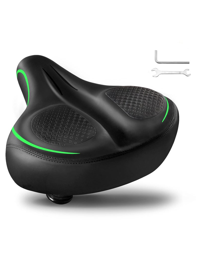 KASTWAVE Bicycle Seat, Comfortable Oversized Extra Thick Bicycle Seat with Dual Shock Ball Memory Foam Wide Bicycle Saddle Unisex Suitable for Sport or Road Bikes, Easy Installation with Installation Tool - Image 1