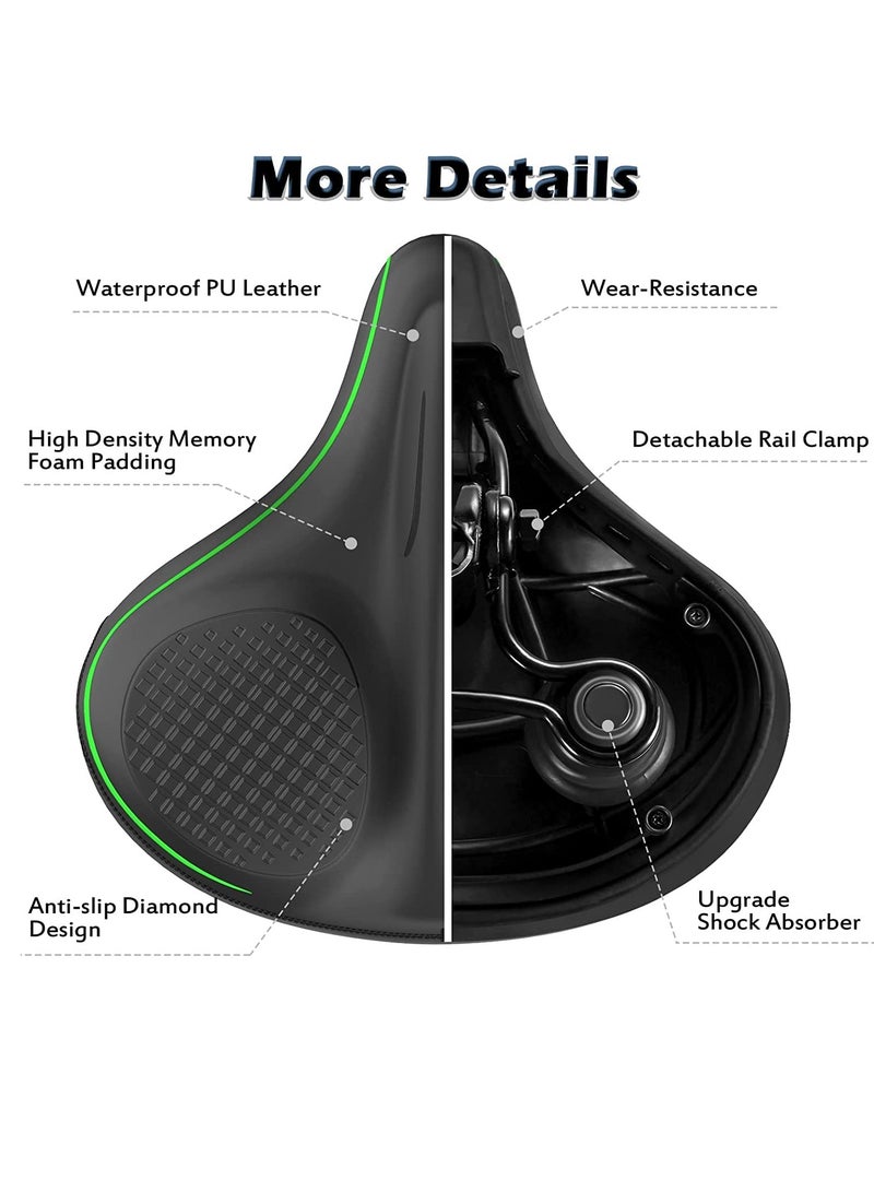 KASTWAVE Bicycle Seat, Comfortable Oversized Extra Thick Bicycle Seat with Dual Shock Ball Memory Foam Wide Bicycle Saddle Unisex Suitable for Sport or Road Bikes, Easy Installation with Installation Tool - Image 3