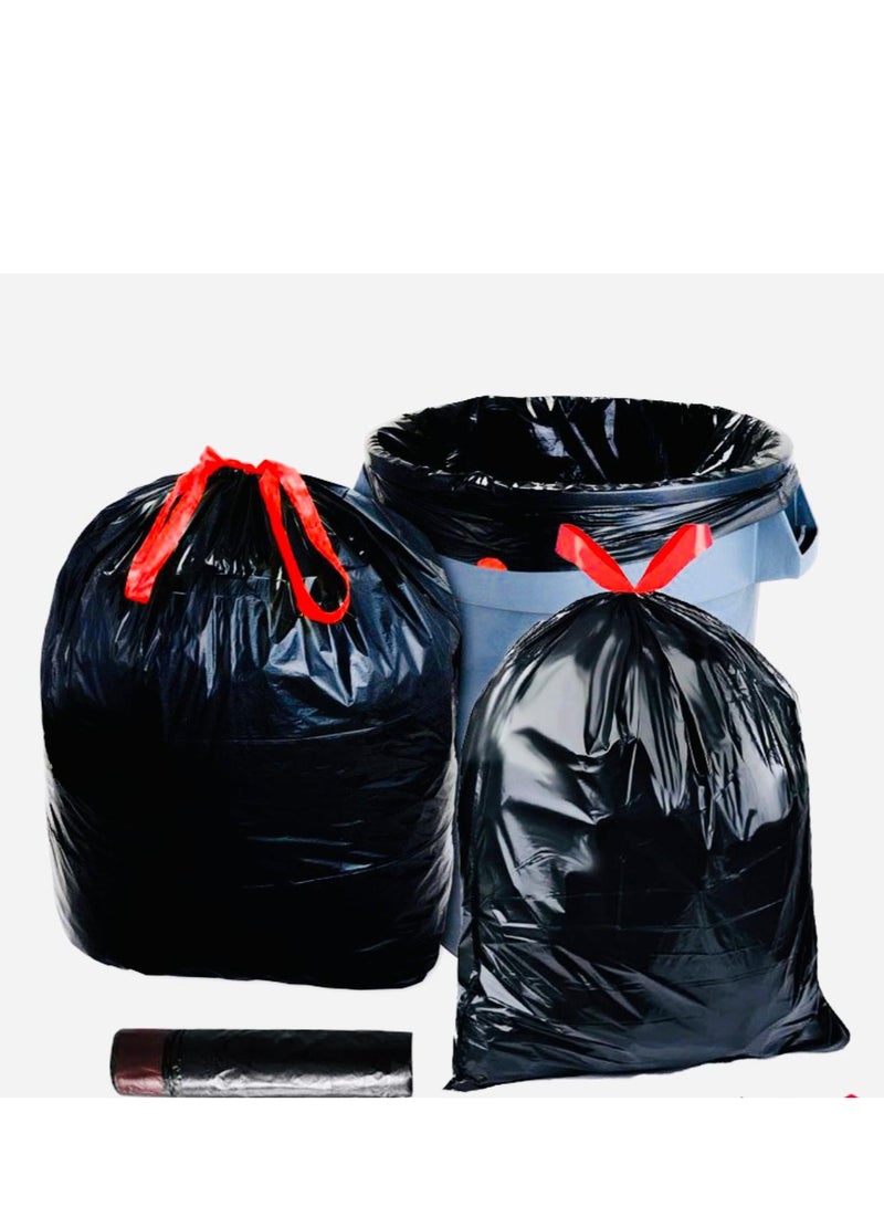 ECO Plastic 10 pieces Drawstring Garbage Bag Black 75x103cm Extra Strong (M)  - Image 3
