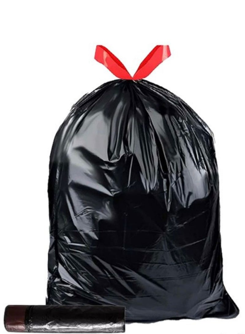 ECO Plastic 10 pieces Drawstring Garbage Bag Black 75x103cm Extra Strong (M)  - Image 4