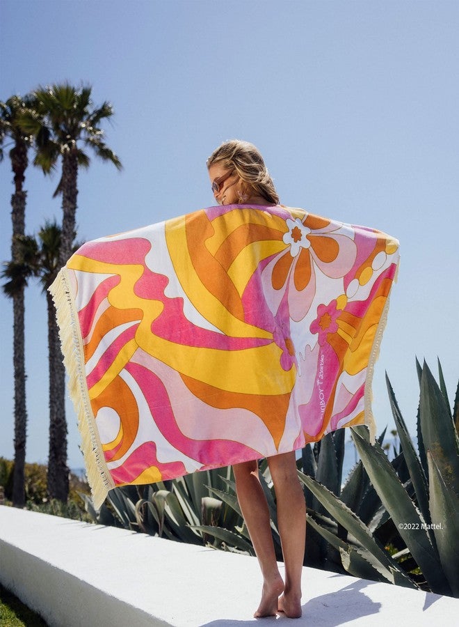 FUNBOY & Barbie Luxury Dream Oversized Beach Towel with Fringe Medium - Image 2