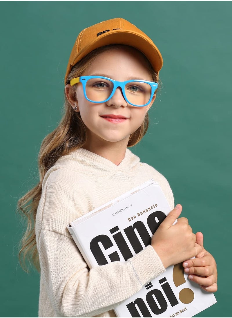 AZorb - Kids Blue Light Blocking Glasses Anti-Glare Anti-UV Mobile TV Silicone Glasses for Boys Girls 3-12 Years Old Children's Blue Light Blocking Glasses - Image 1
