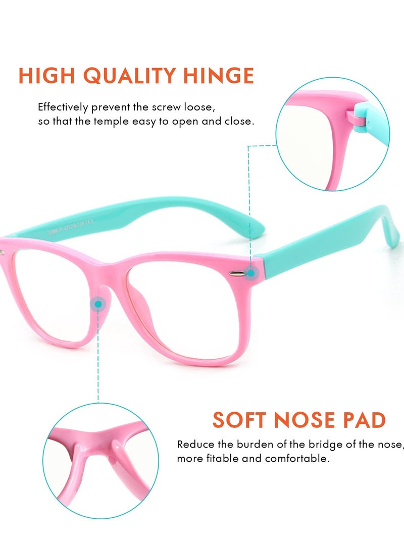 AZorb - Kids Blue Light Blocking Glasses Anti-Glare Anti-UV Mobile TV Silicone Glasses for Boys Girls 3-12 Years Old Children's Blue Light Blocking Glasses - Image 1