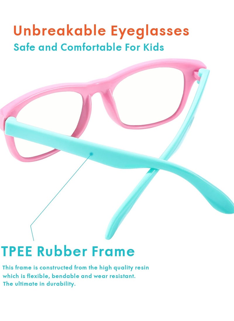 AZorb - Kids Blue Light Blocking Glasses Anti-Glare Anti-UV Mobile TV Silicone Glasses for Boys Girls 3-12 Years Old Children's Blue Light Blocking Glasses - Image 1