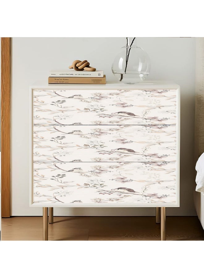 خلفية ورق جدران ذات نمط زهور وطبيعة، ذاتية اللصق | 40 سم × 5 م، مقاومة للماء والدعك. - Image 2