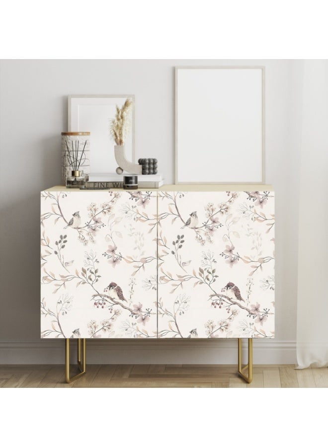 خلفية ورق جدران ذات نمط زهور وطبيعة، ذاتية اللصق | 40 سم × 5 م، مقاومة للماء والدعك. - Image 3