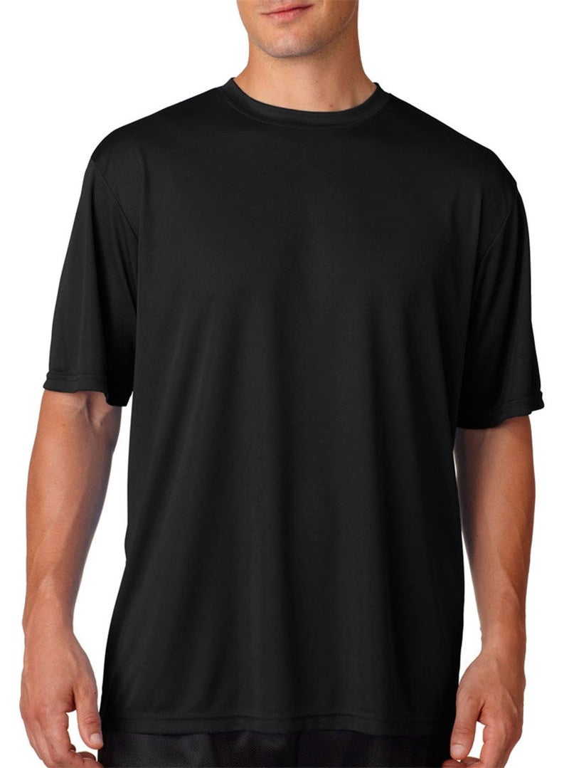 A4 Men's Cooling Performance Crew Short Sleeve T-Shirt, Black, Large - Image 2