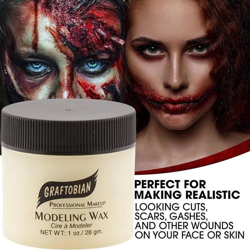 Graftobian Modeling Wax - Bone, 1 oz for Special Effects Makeup - Image 2