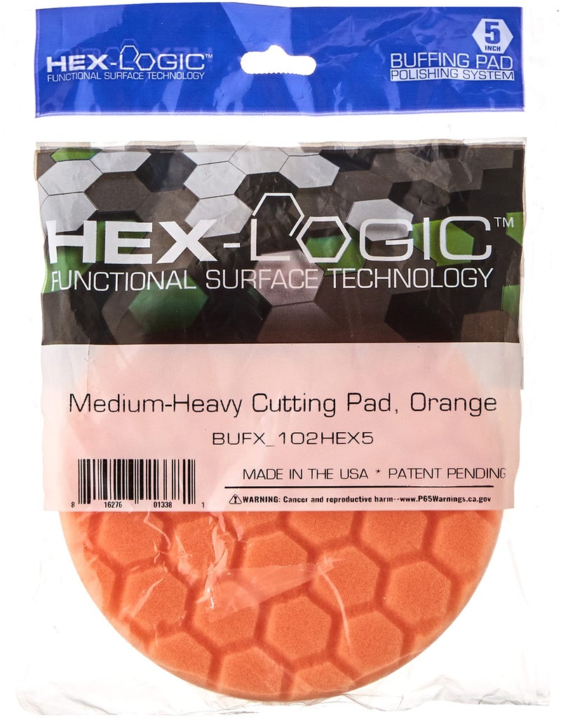 Chemical Guys BUFX_102_HEX5 Hex-Logic Medium-Heavy Cutting Pad, Orange, 5.5" Pad made for 5" backing plates, 1 Pad Included - Image 2