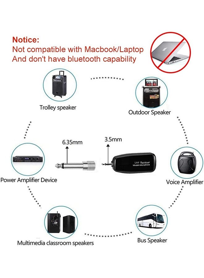 Arabest Wireless Microphone Headset for PA System, Handheld Headset Microphone 2in1 Rechargeable UHF Wireless Mic with Wireless Receiver for Voice Amplifier, Stage Speaker, Public Speaking & Teaching  - Image 4