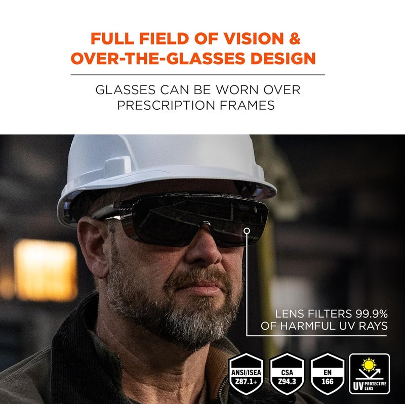 Ergodyne Skullerz OSMIN OTG Safety Glasses Over the Glasses Protective Eyewear ANSI z871 - Image 2