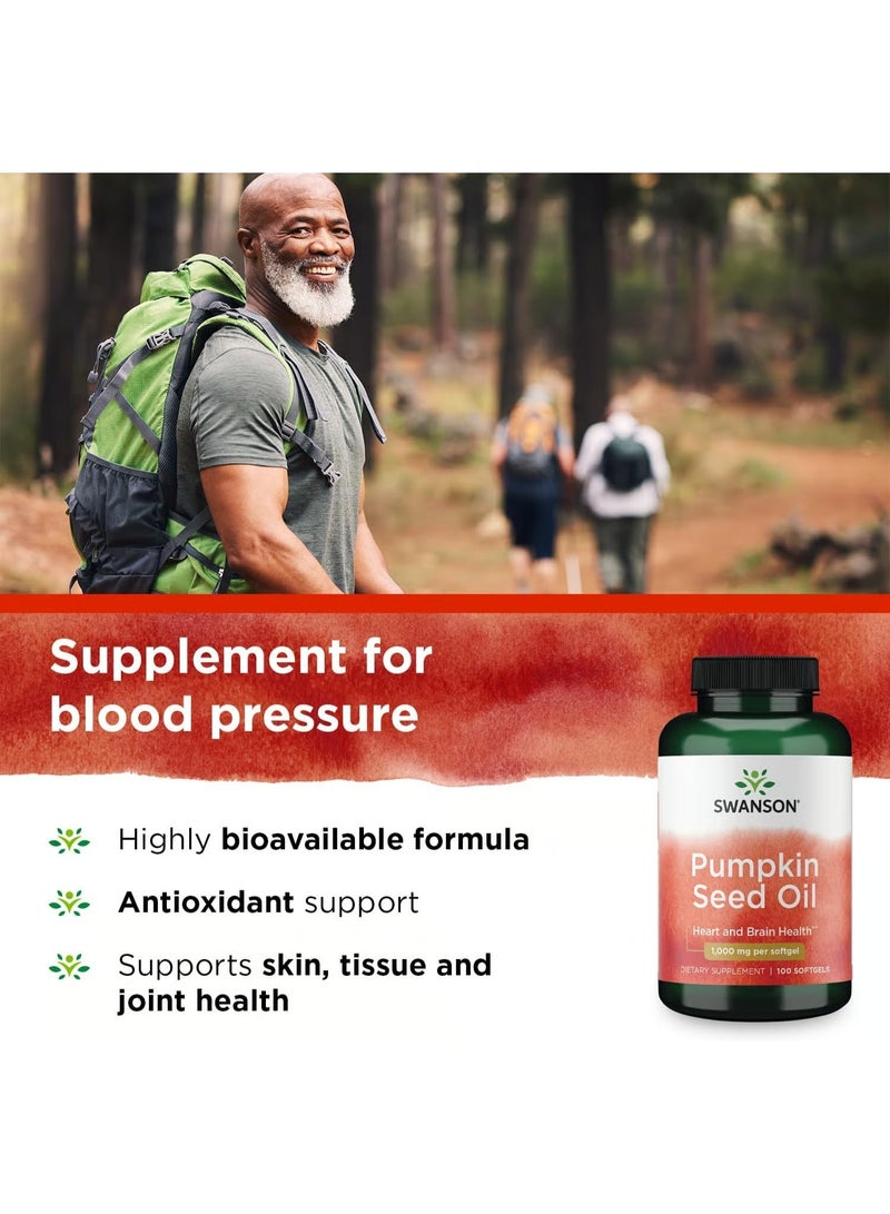 SWANSON Pumpkin Seed Oil 1,000 mg, 100 Softgels - Image 2