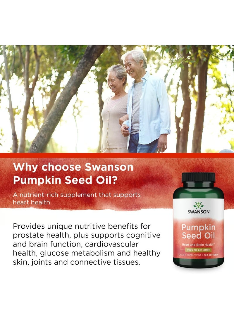 SWANSON Pumpkin Seed Oil 1,000 mg, 100 Softgels - Image 3