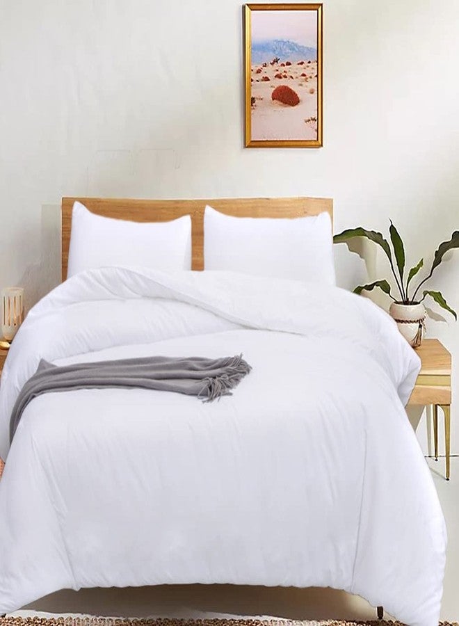 CLOTHKNOW White Queen Comforter Set White Bedding Comforter Sets All Season Soft Queen Size Bed Comforter Sets with 2 x Pillowcases - Image 5
