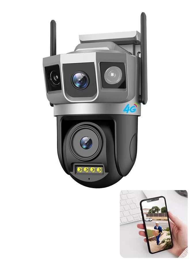 TIGER 4G Dual-Lens Security Camera – 2MP, H.265 Compression, Night Vision, 270° Rotation, IP CCTV, 12V Power, Remote Monitoring for Home & Office Surveillance - Image 1